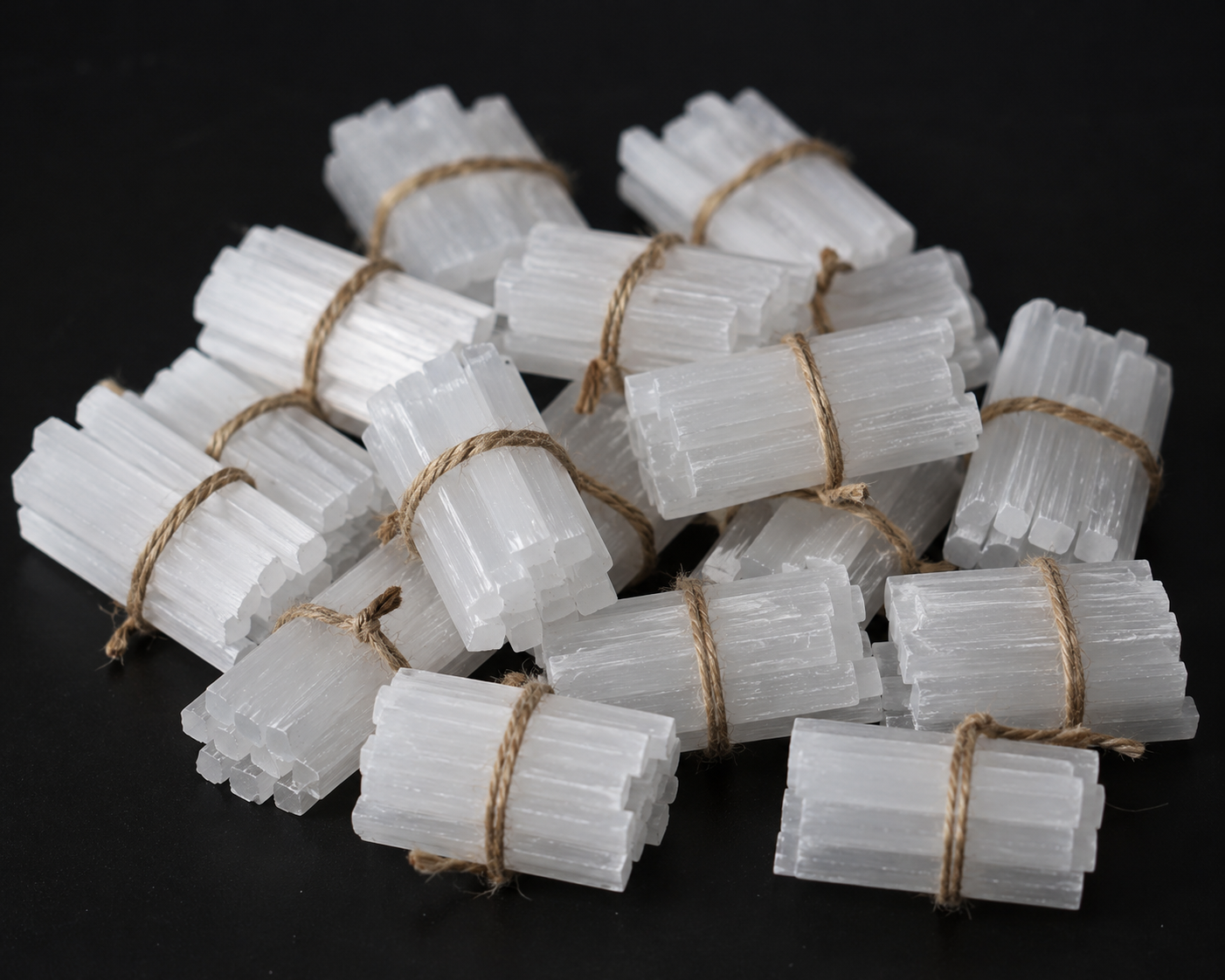 Selenite Crystal Bundle — Altar, Ritual & Sacred-Space Stones | Morrigu Star
