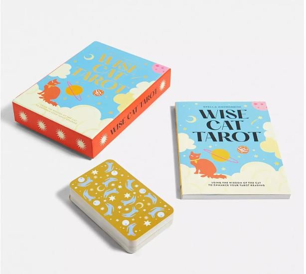 Wise Cat Tarot Deck – 78 Card Tarot with Guidebook, Cat-Themed Divination Cards, Spiritual Gift