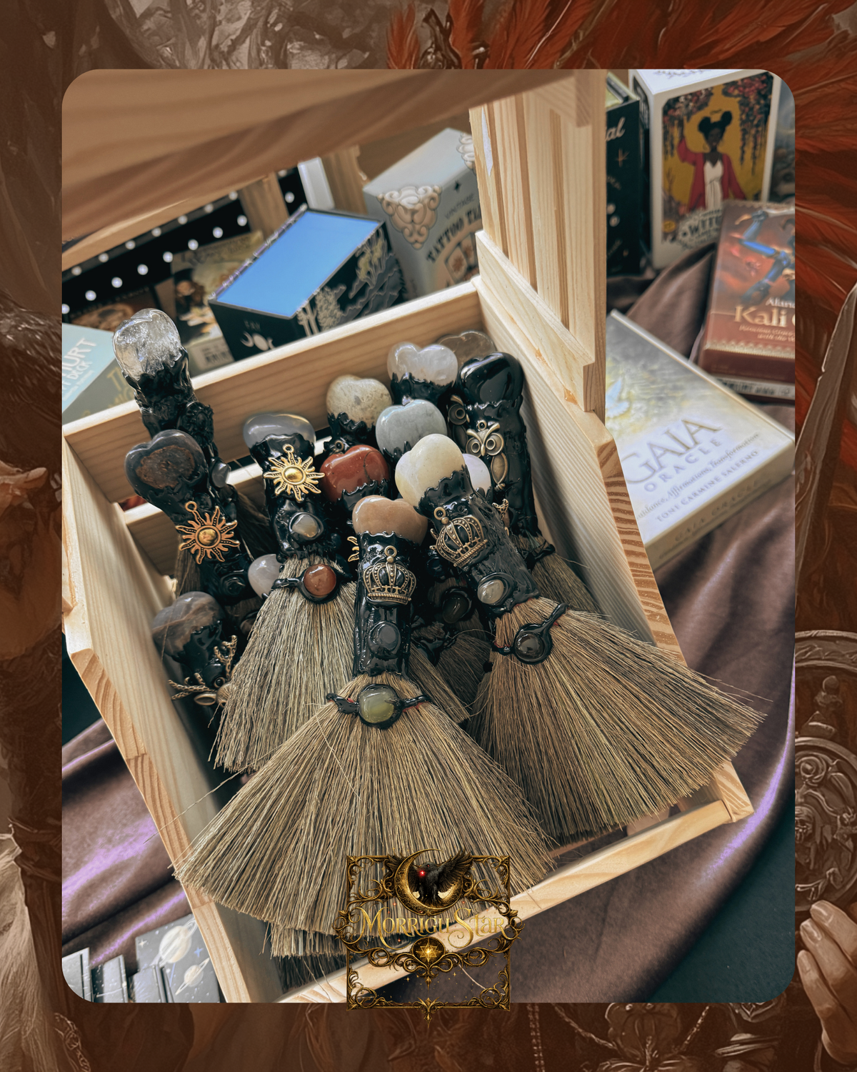Mini Witch’s Broom — Crystal Altar & Ritual Décor | Morrigu Star