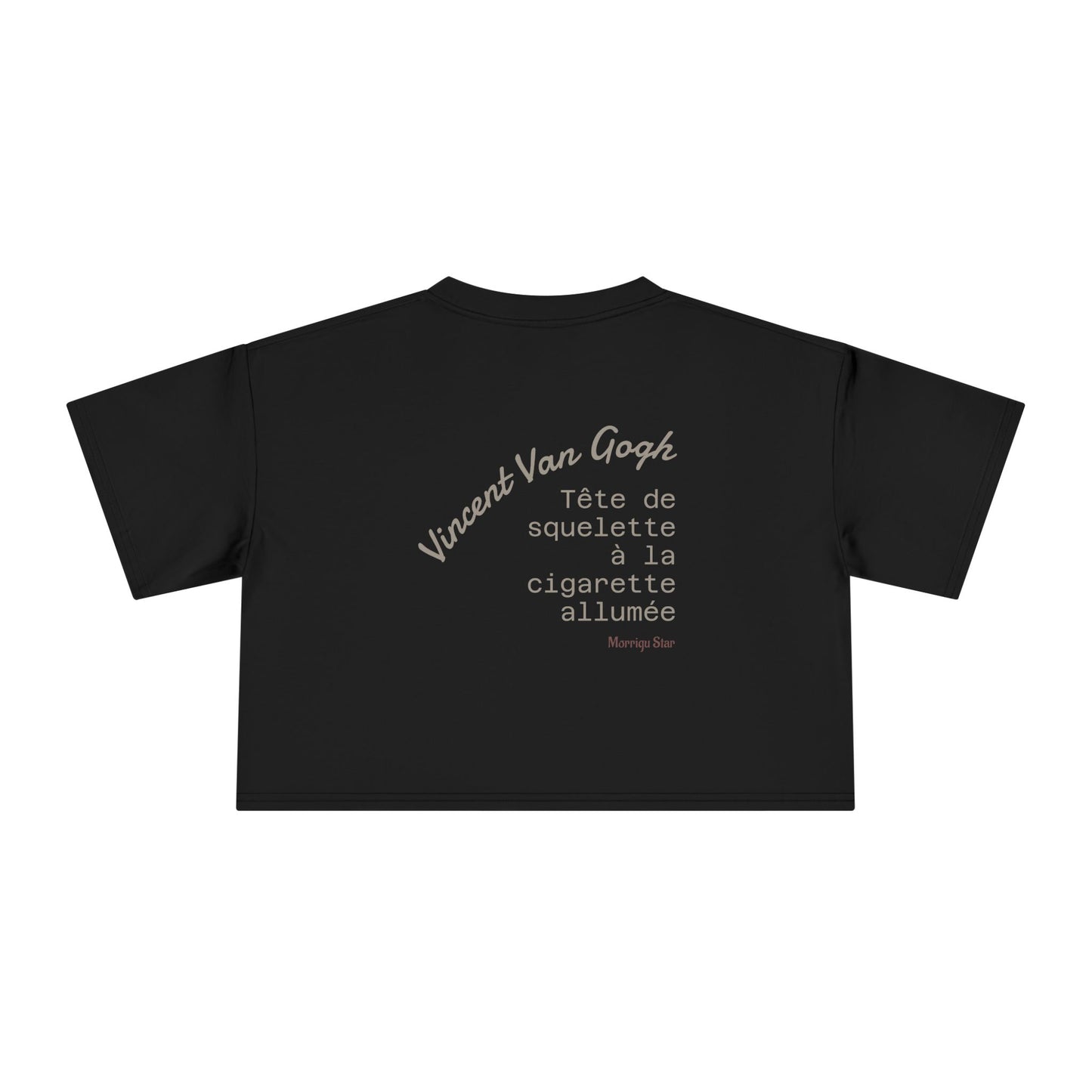 Van Gogh Skull with Burning Cigarette Women’s Crop Tee