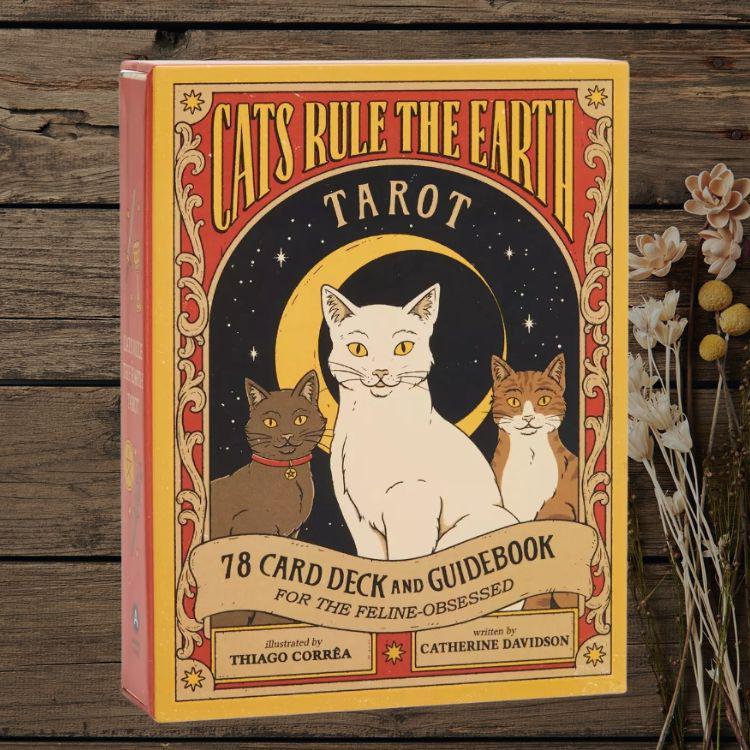 Cats Rule the Earth Tarot Deck | 78-Card Cat Tarot with Guidebook | New Edition