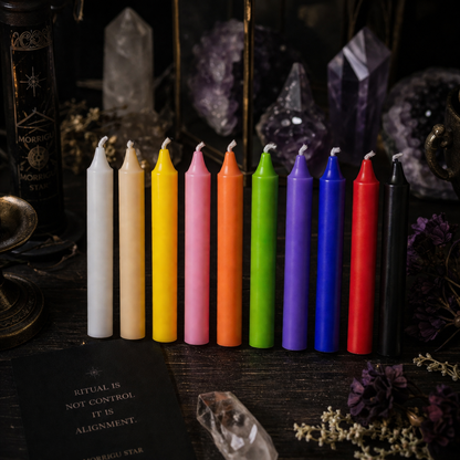 Assorted Ritual Candles – 10 Color Intention Set | Morrigu Star