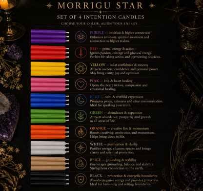 Ritual Candle Set (4 Pack) – Single Color Intention Candles | Morrigu Star
