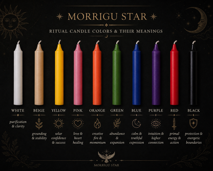 Assorted Ritual Candles – 10 Color Intention Set | Morrigu Star