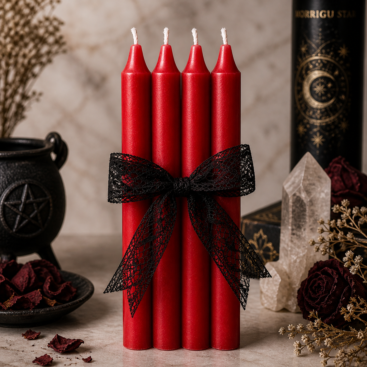 Ritual Candle Set (4 Pack) – Single Color Intention Candles | Morrigu Star