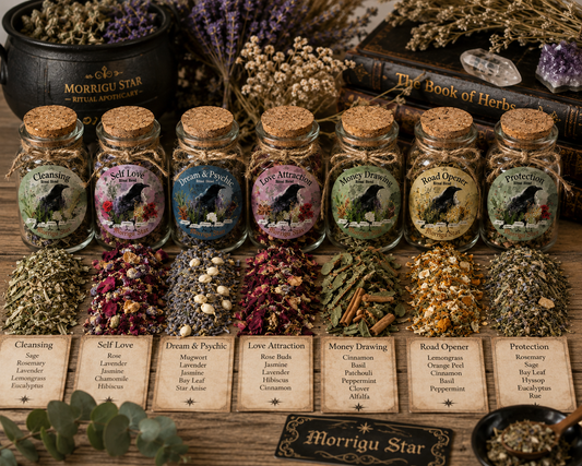 Botanical Ritual Blends — Six Intentions for Altar & Sacred-Space Work | Morrigu Star
