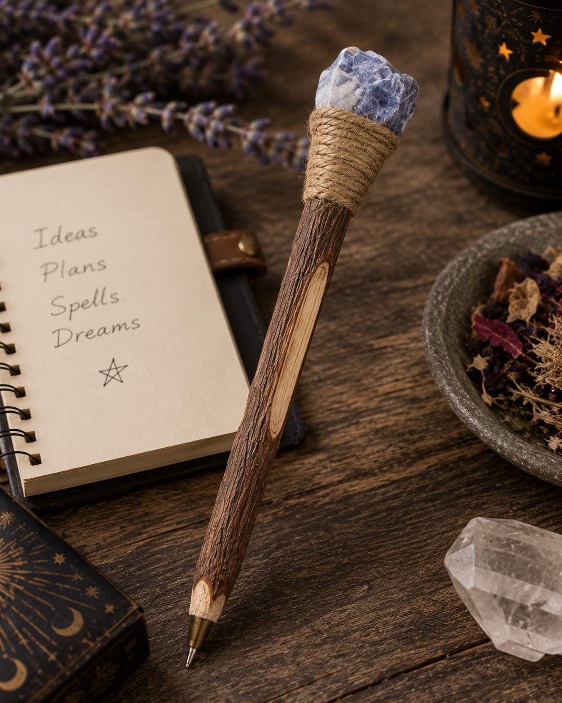 Crystal Branch Writing Pen — Mystical Stationery & Grimoire Accessory | Morrigu Star