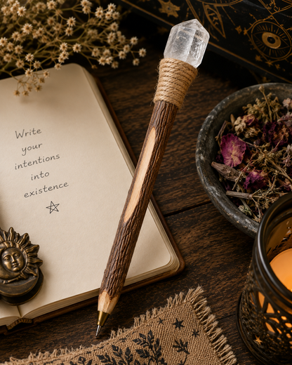 Crystal Branch Writing Pen — Mystical Stationery & Grimoire Accessory | Morrigu Star