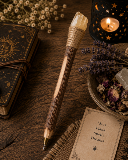 Crystal Branch Writing Pen — Mystical Stationery & Grimoire Accessory | Morrigu Star