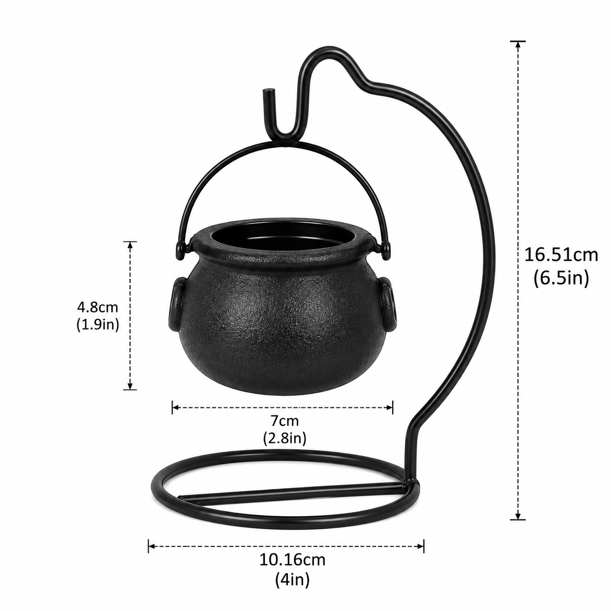 Mini Cauldron Hanging Display Set — Gothic Altar & Curio Décor | Morrigu Star