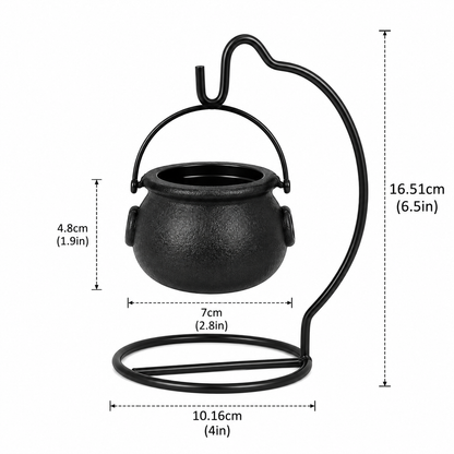 Mini Cauldron Hanging Display Set — Gothic Altar & Curio Décor | Morrigu Star