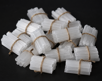 Selenite Crystal Bundle — Altar, Ritual & Sacred-Space Stones | Morrigu Star