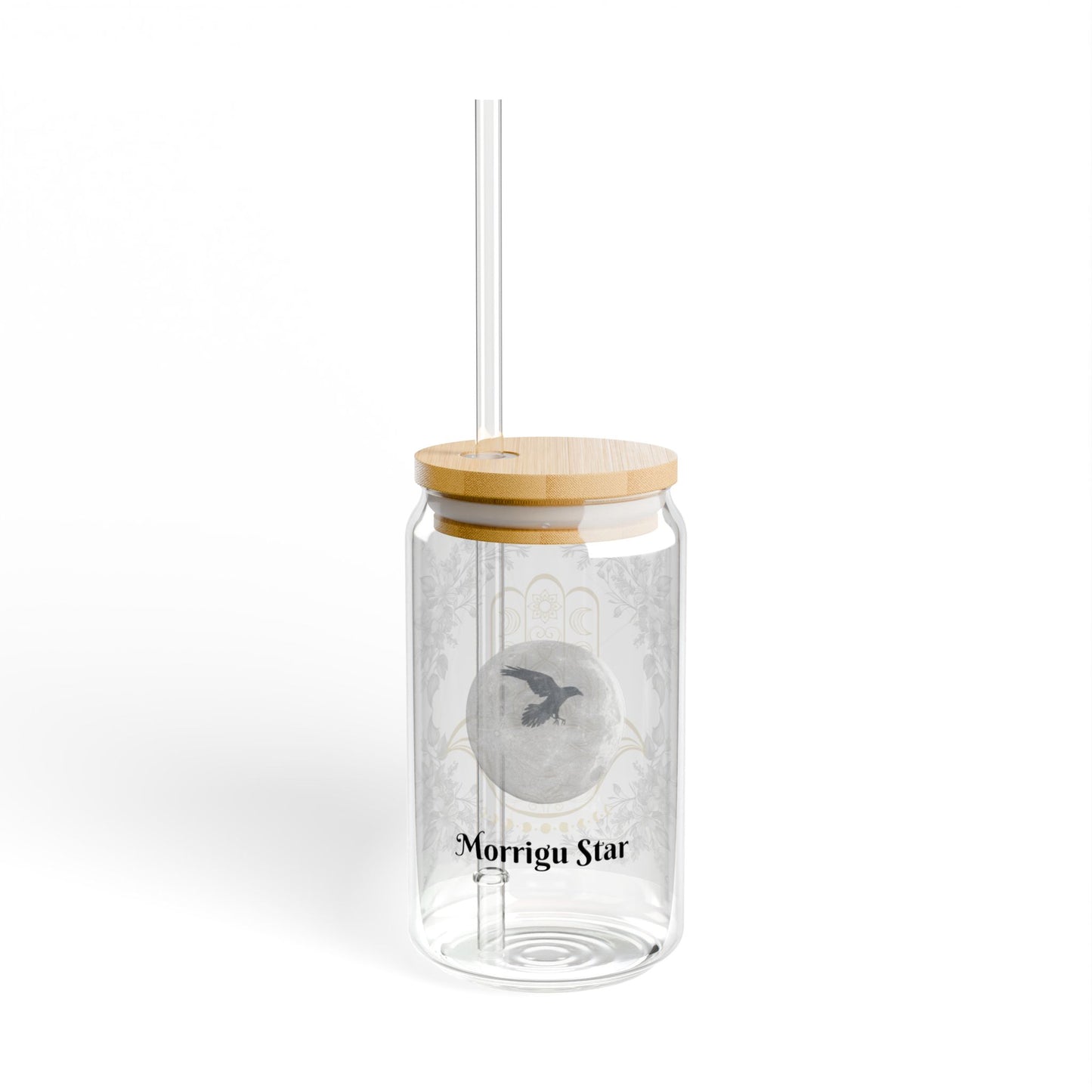 Clear tumbler with wooden lid and Corvette logo on a white background