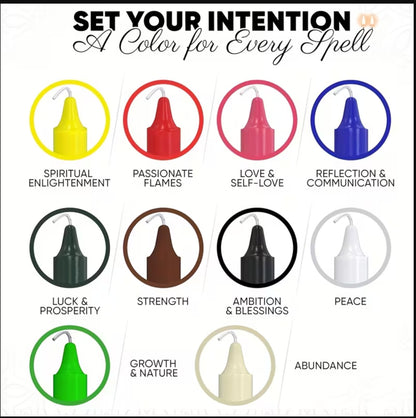 Assorted Ritual Candles — 10 Color Intention Set | Morrigu Star