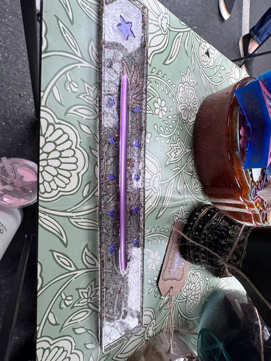 Starlit Veil hand-finished resin incense holder by Morrigu Star